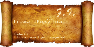 Friesz Ifigénia névjegykártya
